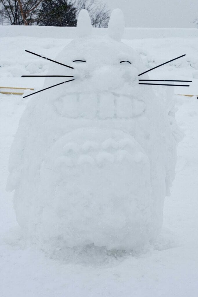 Totoro Snow Sculpture at the Asahikawa Winter Festival 2018