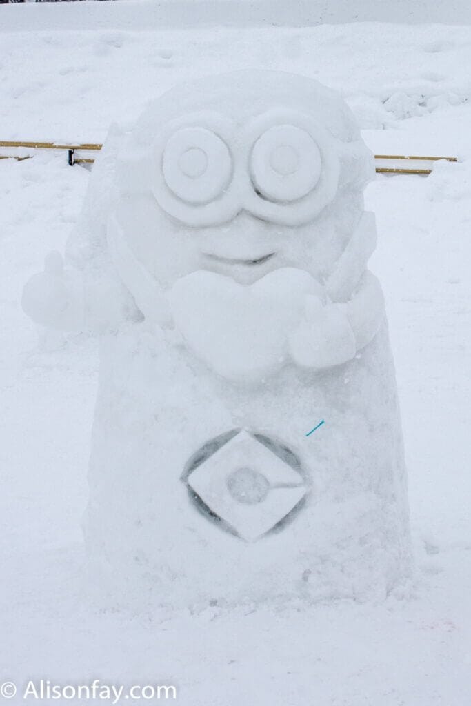 Minion snow sculpture at the 59th Asahikawa Snow Festival