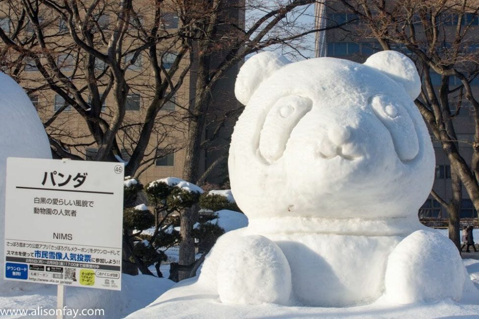 Panda Sculpture at the Sapporo Snow Festival