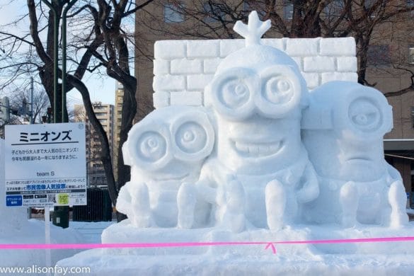 Minion's Ice Sculpture at the Sapporo Snow Festival