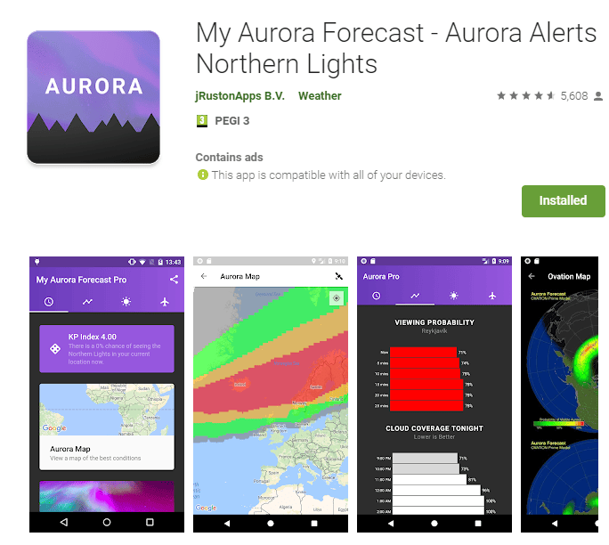 My Aurora Forecast, Iceland Aurora Tracking app
