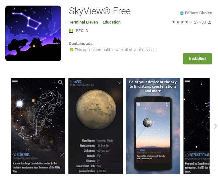 Skyview astro photography app