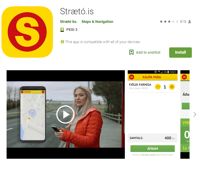 Strætó.is Bus Planning App for Roadtripping in Iceland