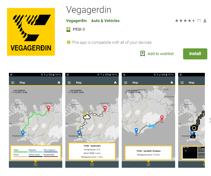 Vegagerdin Road Safety App for Roadtripping in Iceland