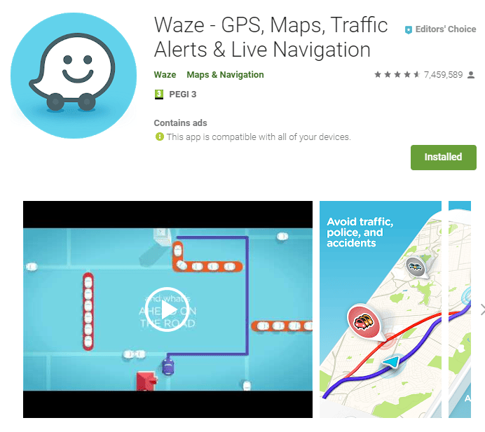 Waze Maps GPS Navigation App for travelling