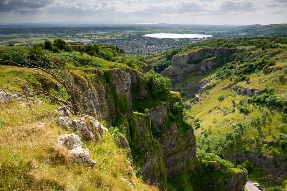 View from the top of Cheddar Gorge in Somerset