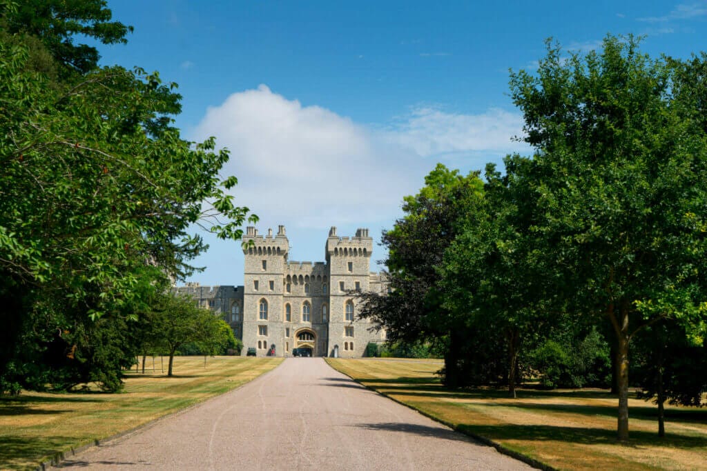 Long walk in Windsor castle, uk, london in summer