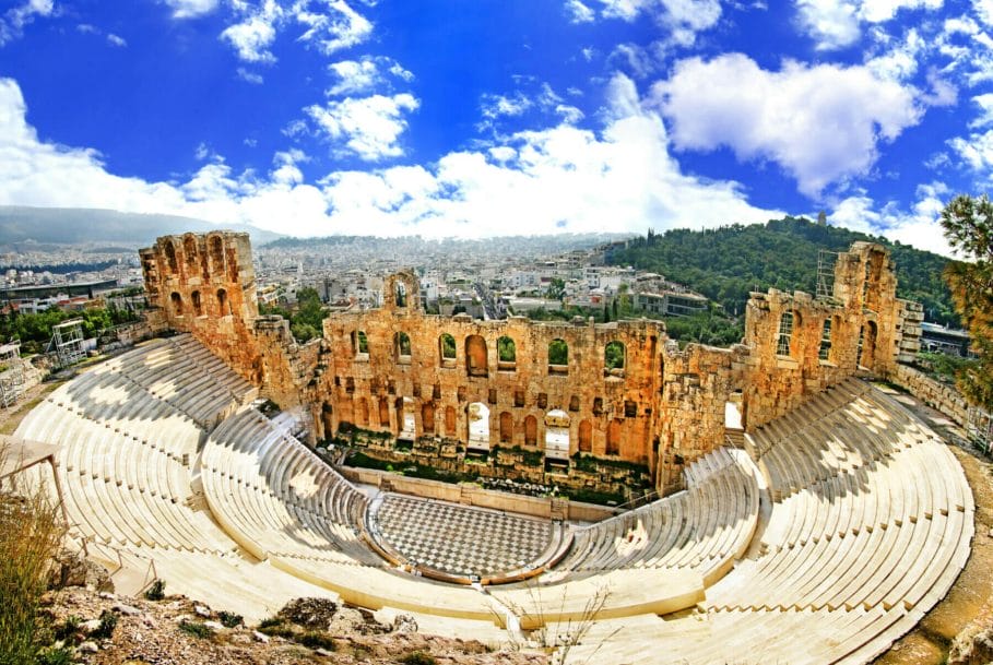 Ancient theater in Acropolis Greece, Athnes