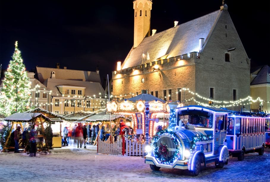 The Christmas market in old city of  Tallinn, Estonia