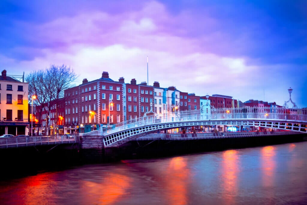 Dublin, Ireland at night