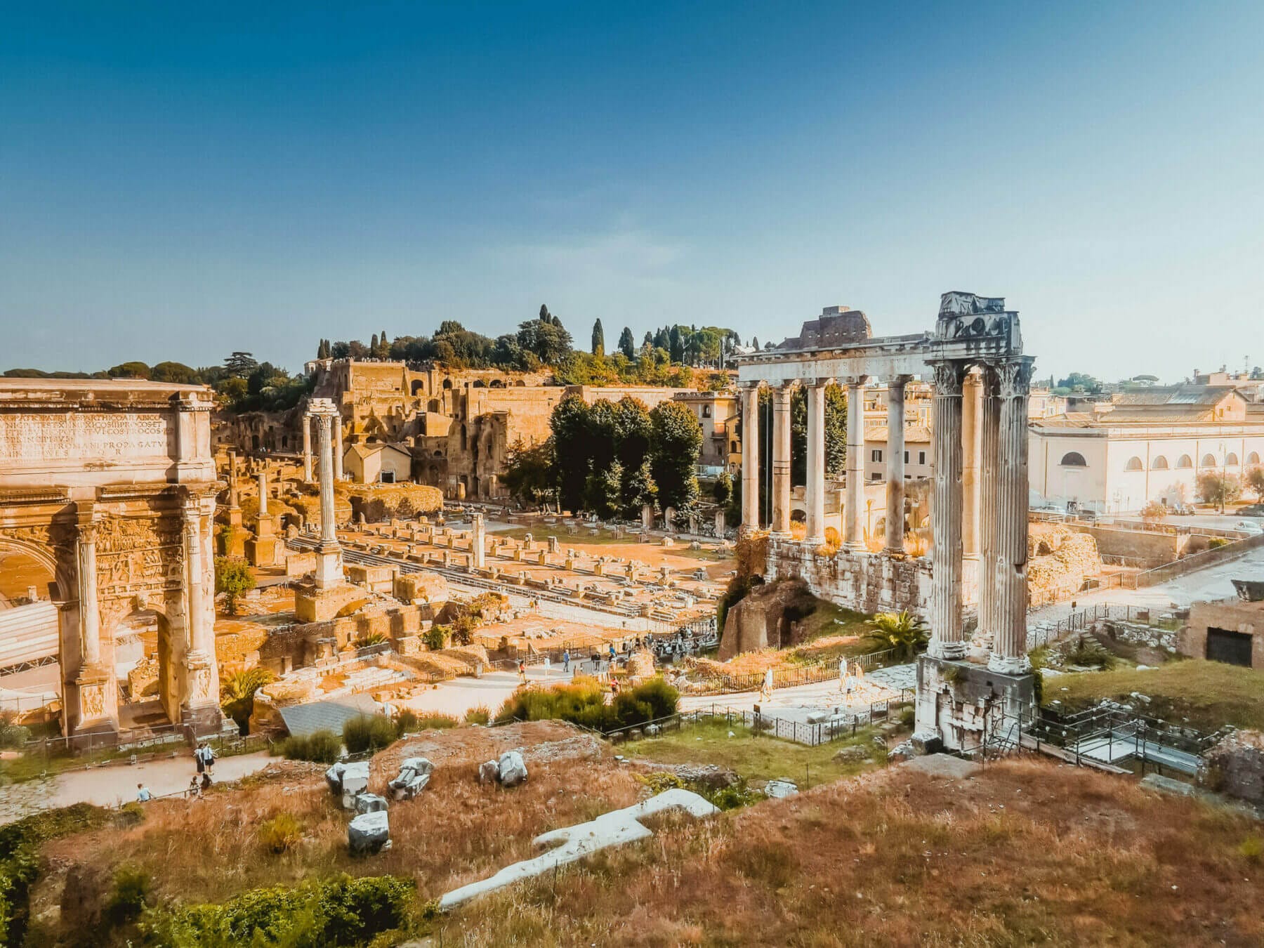 The Roman Forum, in rome on a sunny day