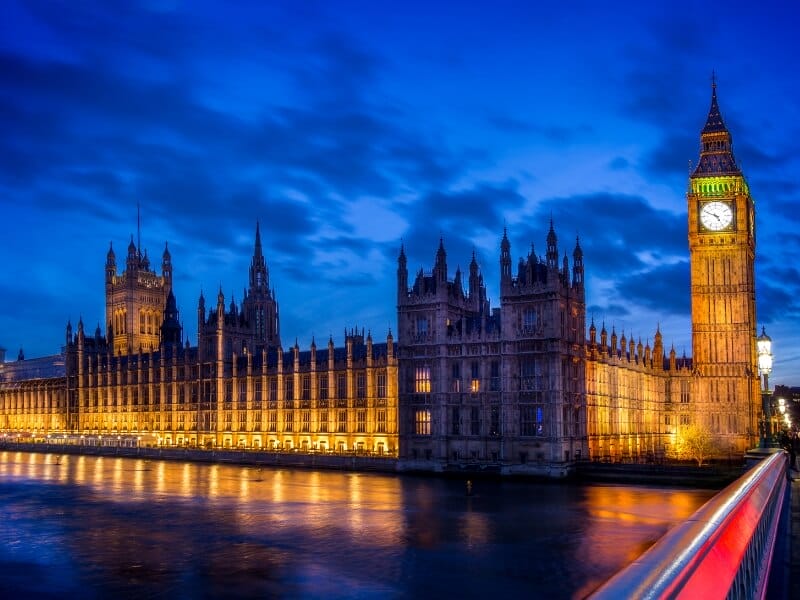 westminster at night