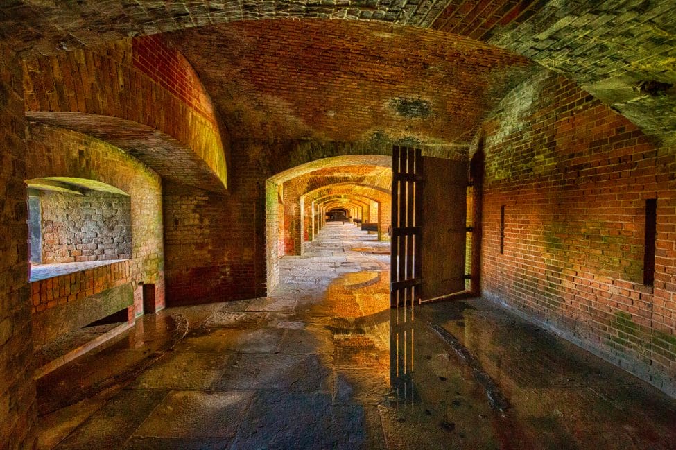 The interior of Fort Zachary Taylor