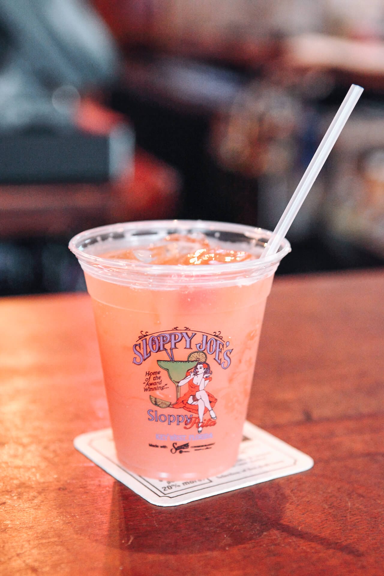 Pink punch drink at Sloppy Joe's in key west