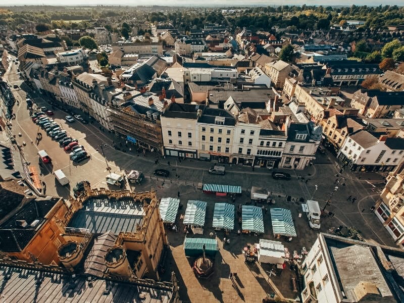 Aerial view of Cirencester