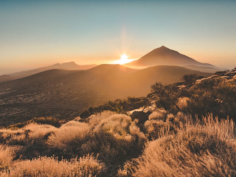 Sunset over Teide National park