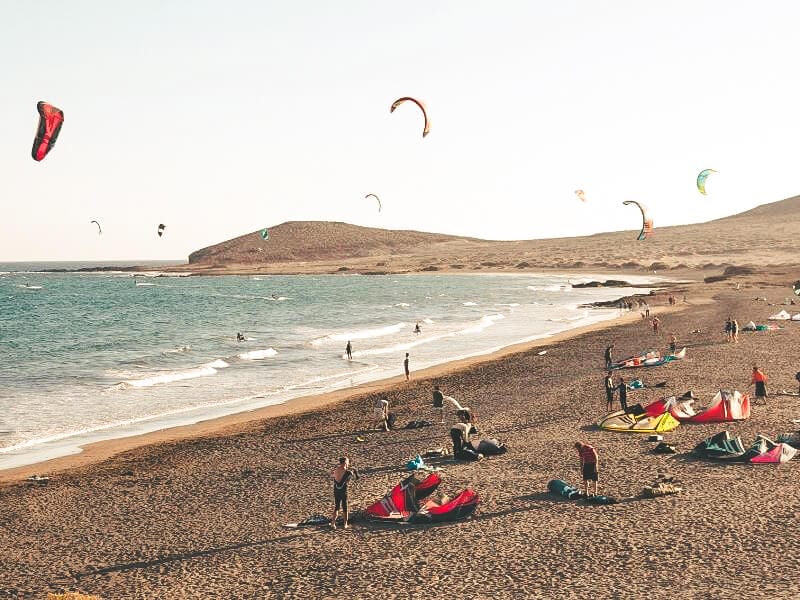 Kitesurfing on El Médano, Tenerife