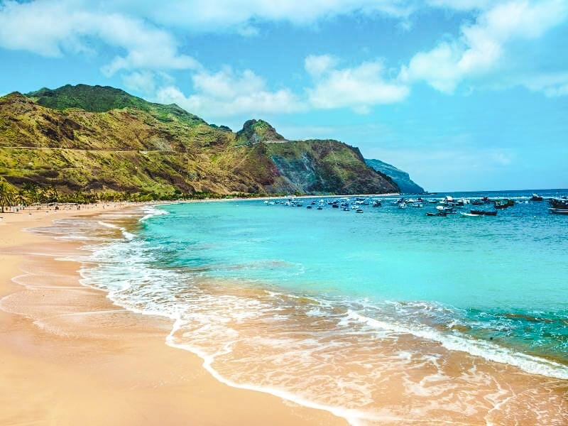 Las Teresitas Beach in Tenerife on a sunny day