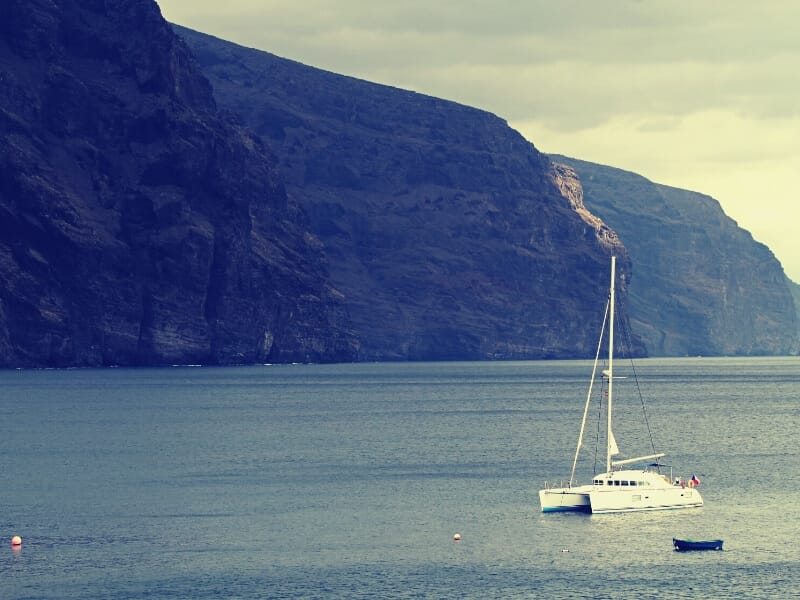 Catamaran Boat at Los Gigantes in Tenerife