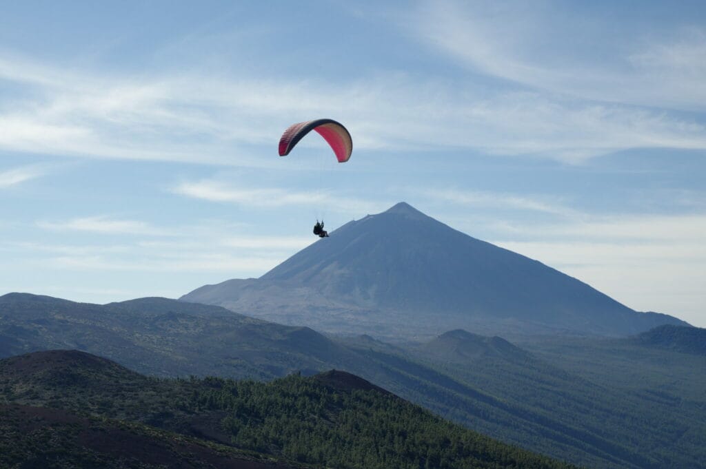 Paraglider over Teide National Park