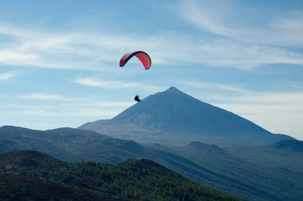 Paraglider over Teide National Park