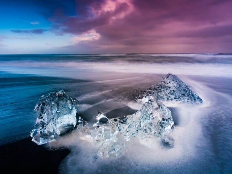 ice on diamond beach