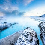 View of the blue lagoon in Iceland