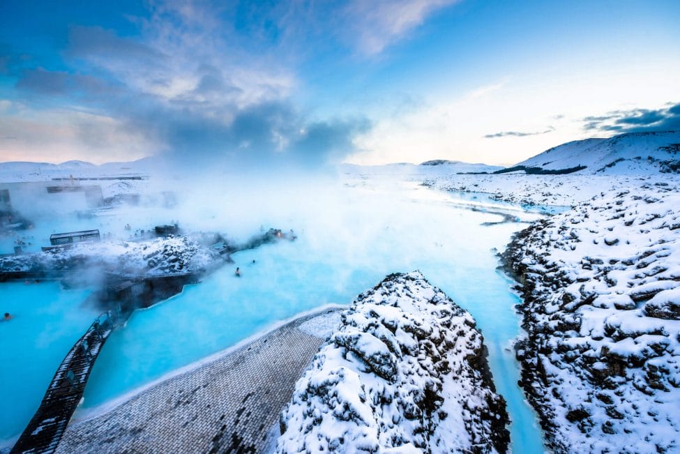 View of the blue lagoon in Iceland