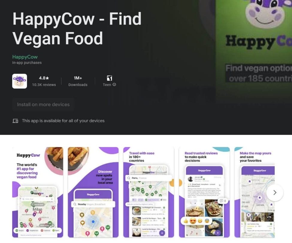Happy cow app on google play