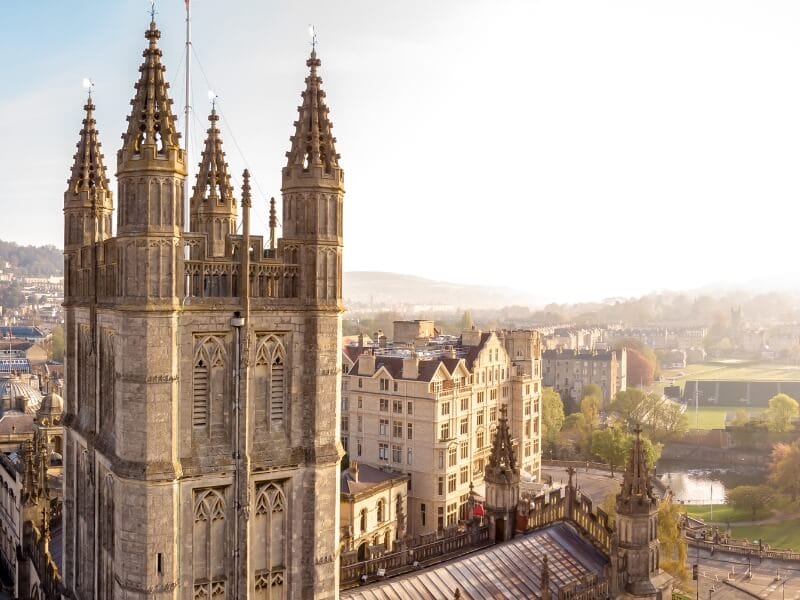 Aerial view of Bath Abbey