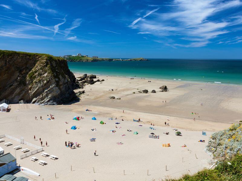 View over Lusty Glaze Beach