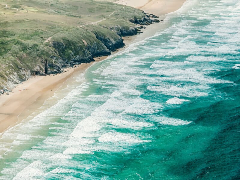 Aerial view of Perranporth  beach