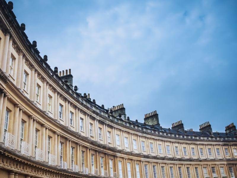 Close up of buildings at the royal crescent