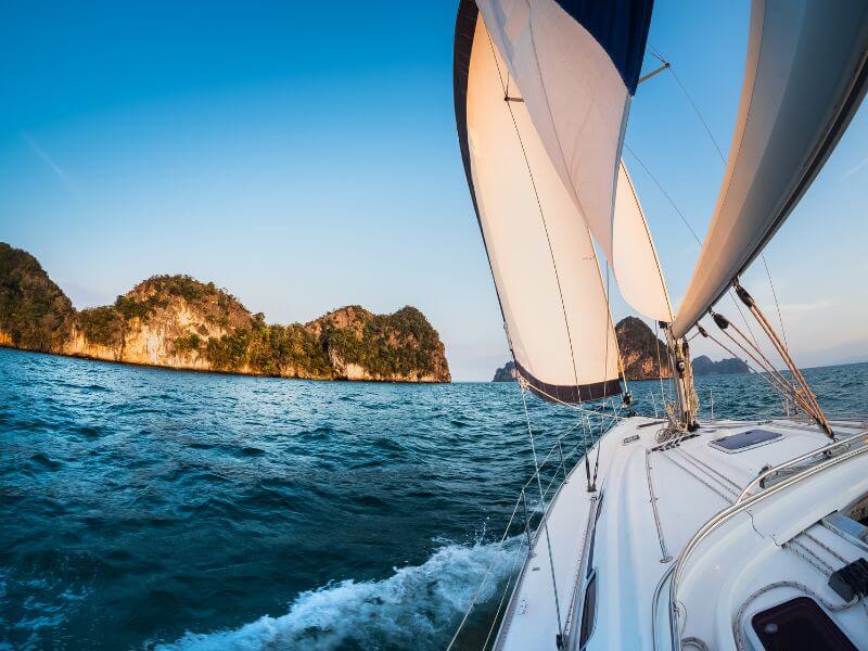 Sailing on a lake