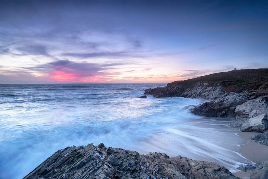 Little Fistral, a small cove off the main Fistral Beach under the Towan Headland at Newquay in Cornwall