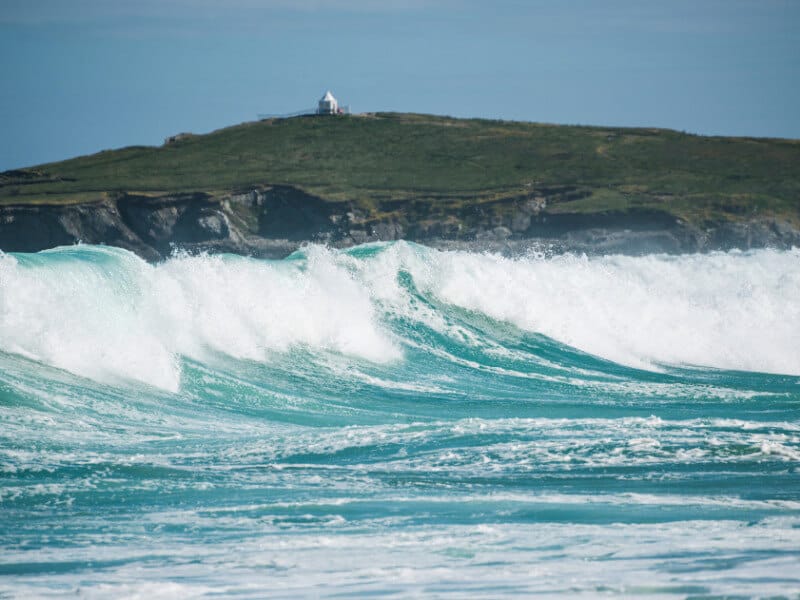 Surf waves at Fistral Beach