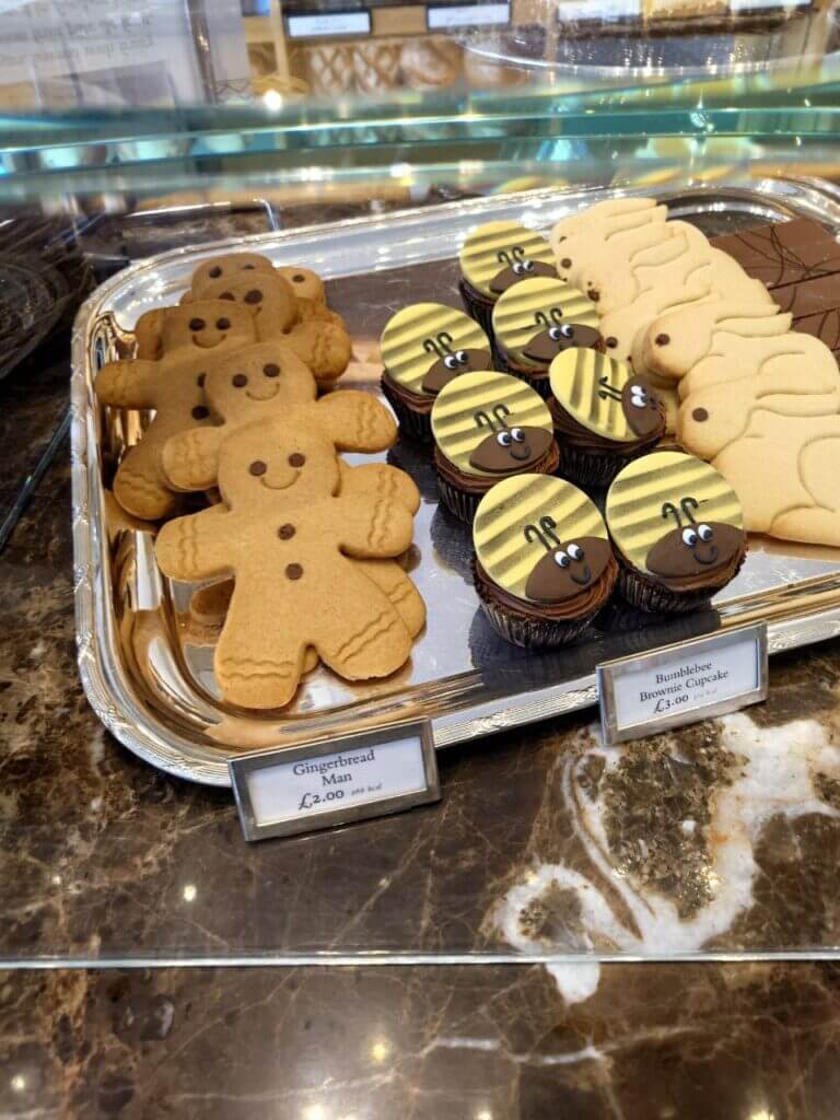 Gingerbread and other baked cookies and cakes in bettys tea room