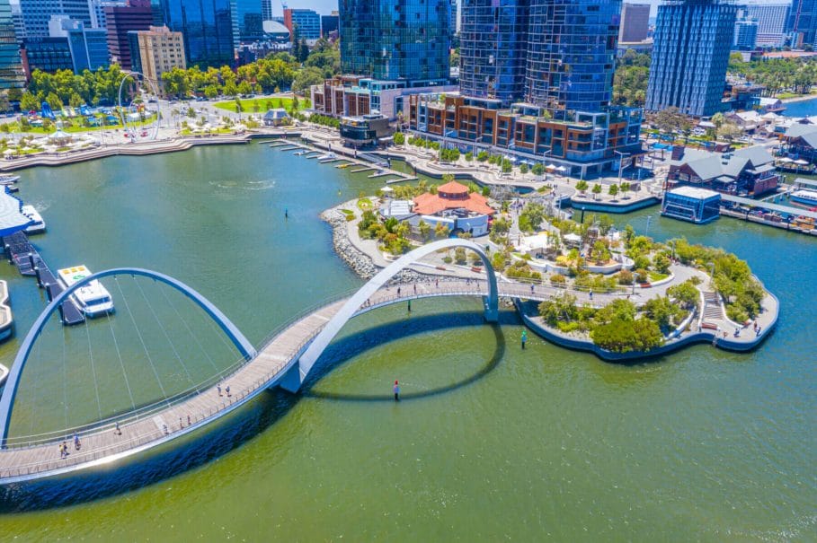 Elizabeth Quay Bridge in Perth, Australia