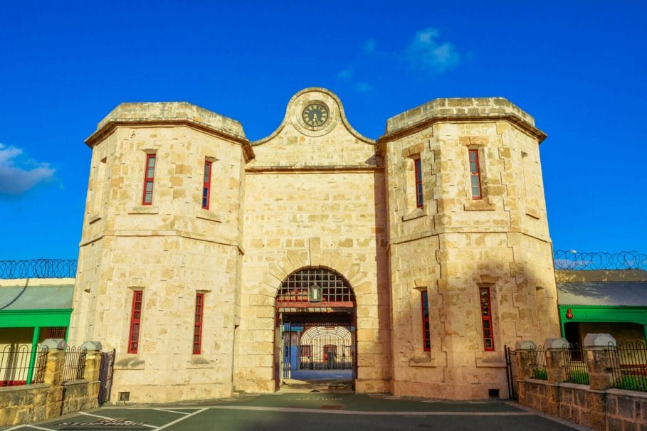 Facade of the prison of Fremantle, historic building and UNESCO World Heritage and one of most famous attractions.