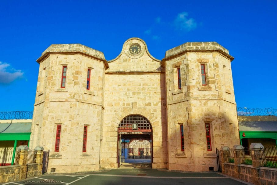Facade of the prison of Fremantle, historic building and UNESCO World Heritage and one of most famous attractions.