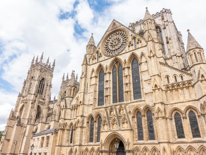 front of york minster cathedral in york