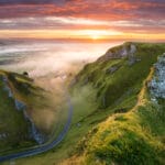 sunset in the peak district