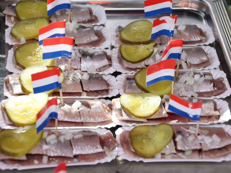 Raw Herring for sale at a market stall