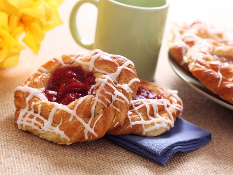 Danish pastry with coffee