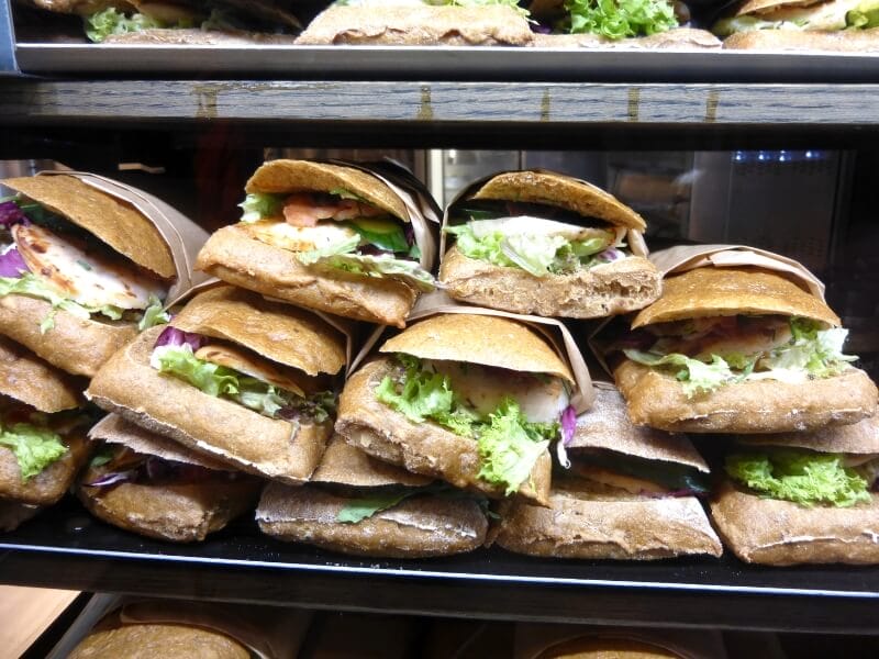 Sandwiches in a bakery in Copenhagen