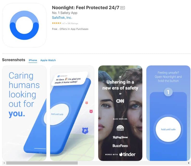 Noonlight in the apple app store.