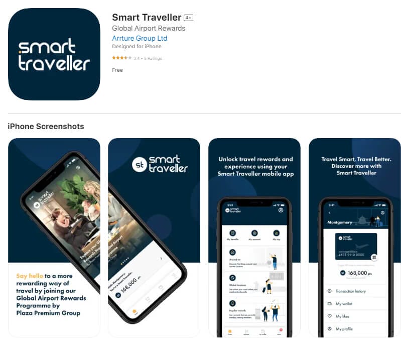 Screenshot from the iOS App store showing Smart Traveler for iOS