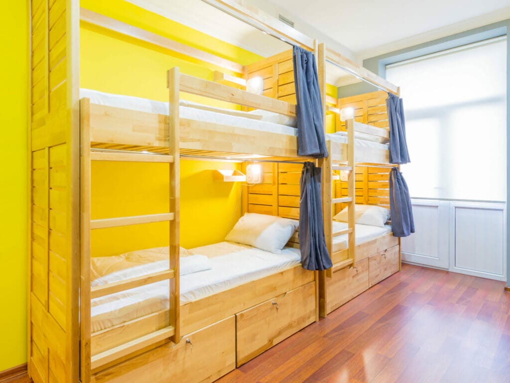 Shared dorm in a hostel