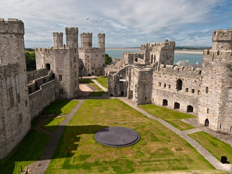 Caernarfon Castle in North wales. Located near Snowdonia national park.