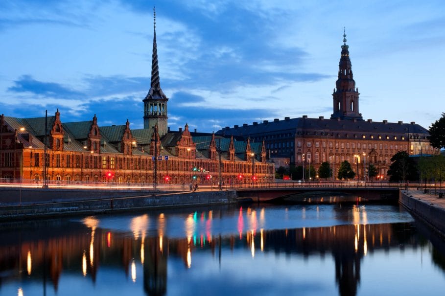 Christiansborg Palace at night